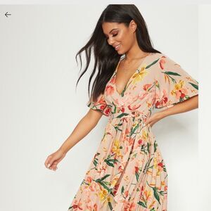 Floral Pleated NWT PLT DRESS size 4
